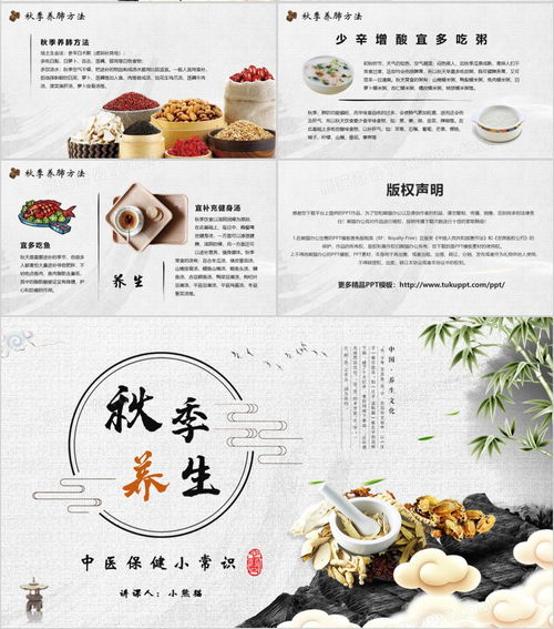 國(guó)風(fēng)秋韻話養(yǎng)生 中醫(yī)保健知識(shí)講座PPT模板（熊貓辦公）